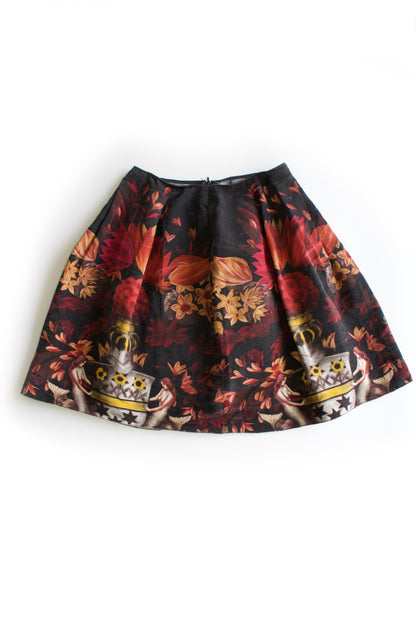 Miu Miu FW 2006 black floral printed skirt