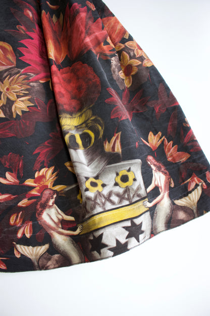 Miu Miu FW 2006 black floral printed skirt