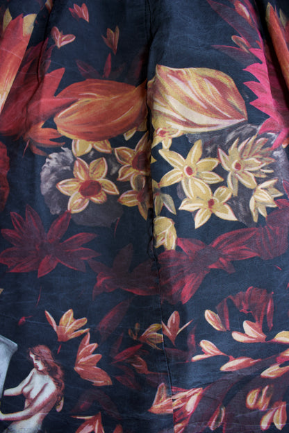 Miu Miu FW 2006 black floral printed skirt