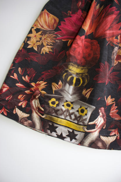 Miu Miu FW 2006 black floral printed skirt