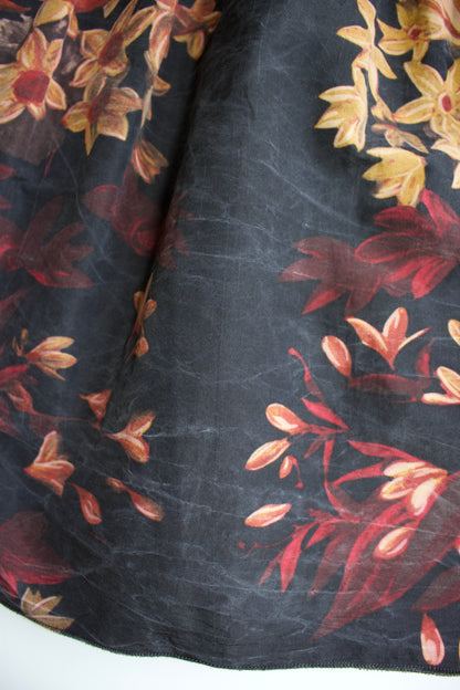 Miu Miu FW 2006 black floral printed skirt