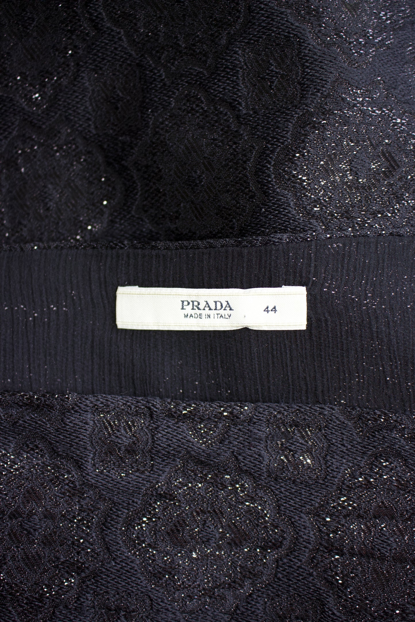 Prada SS 2002 black floral jacquard skirt
