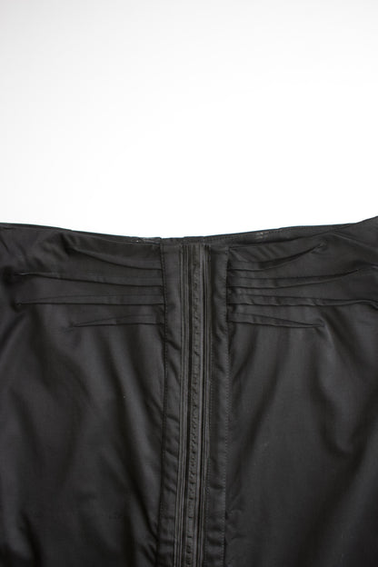 Gucci FW 2004 black ruched midi-skirt