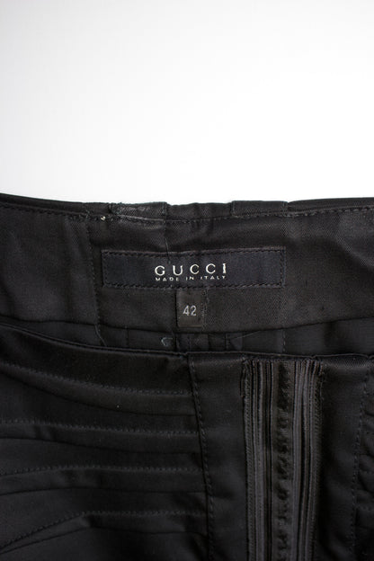 Gucci FW 2004 black ruched midi-skirt