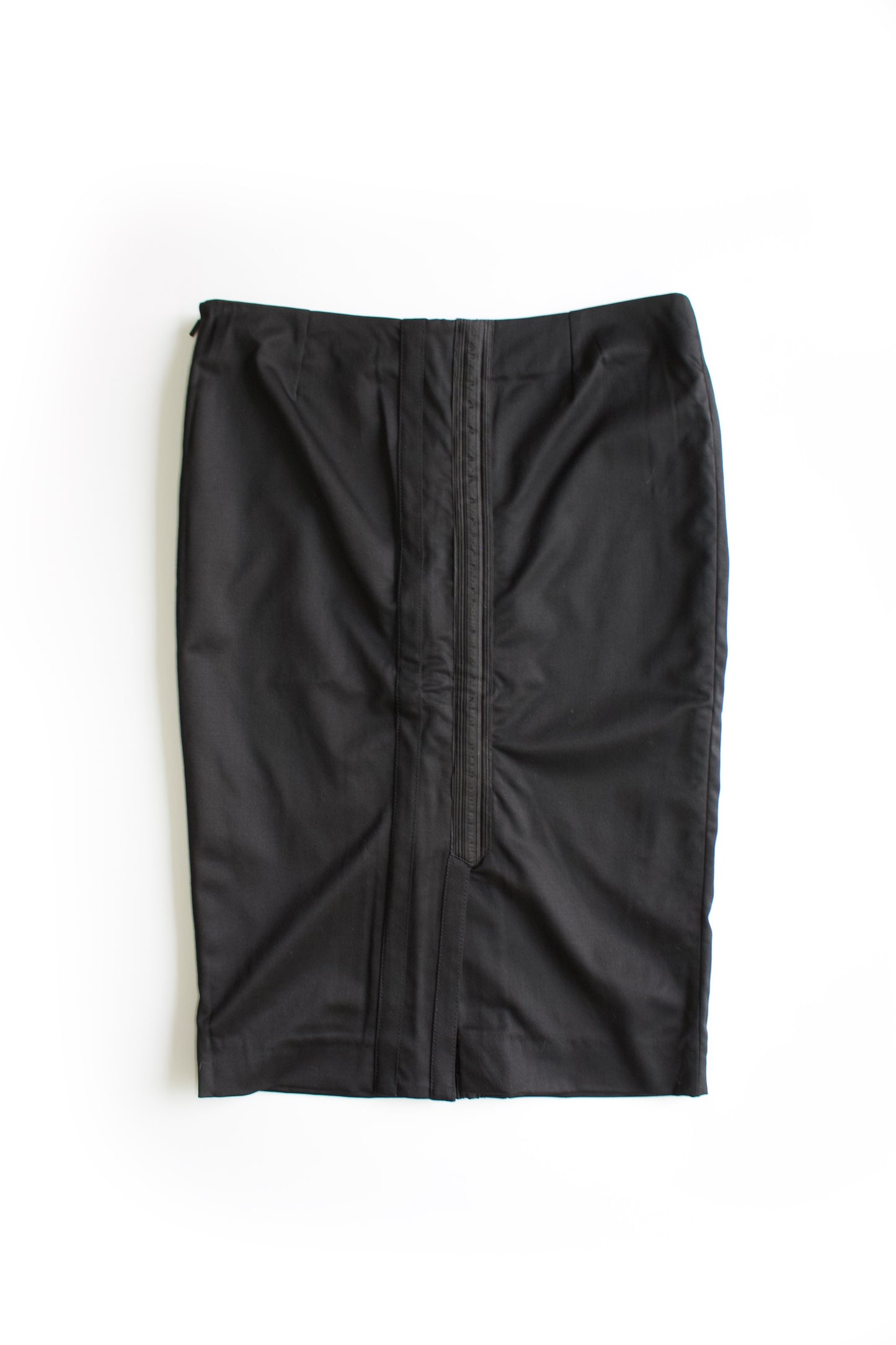 Gucci FW 2004 black ruched midi-skirt
