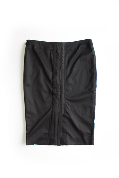 Gucci FW 2004 black ruched midi-skirt