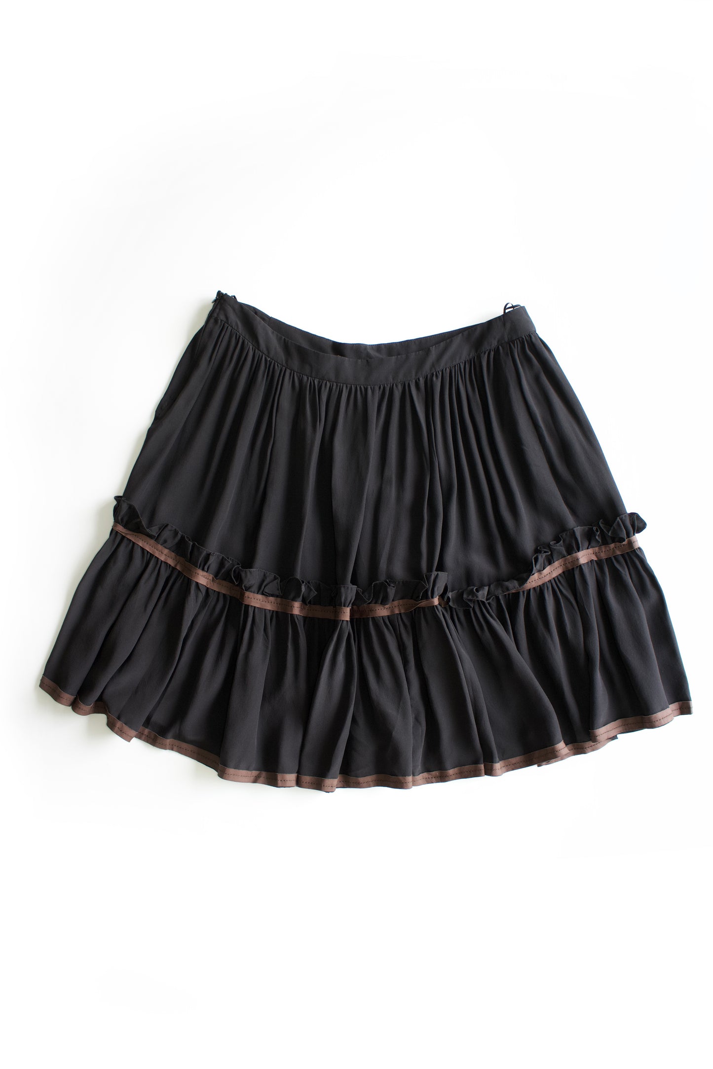 Miu Miu 2000s black silk skirt