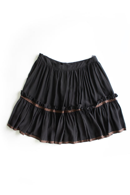 Miu Miu 2000s black silk skirt