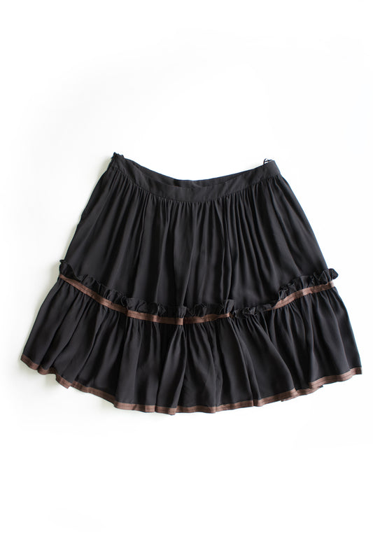 Miu Miu 2000s black silk skirt