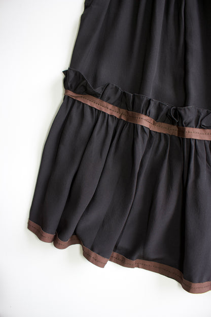Miu Miu 2000s black silk skirt