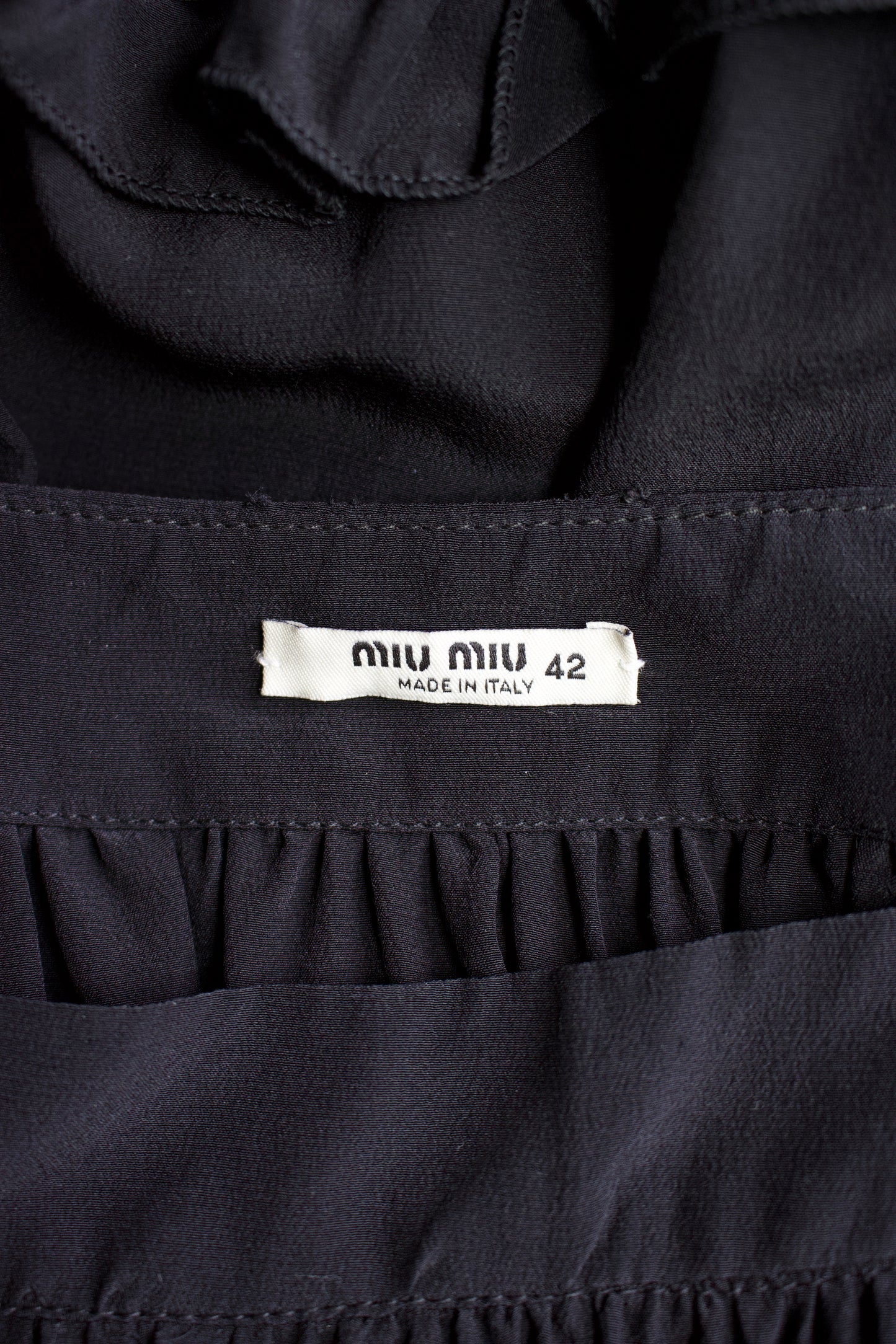 Miu Miu 2000s black silk skirt