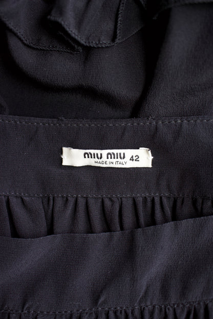 Miu Miu 2000s black silk skirt