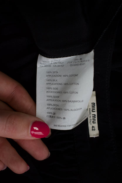 Miu Miu 2000s black silk skirt
