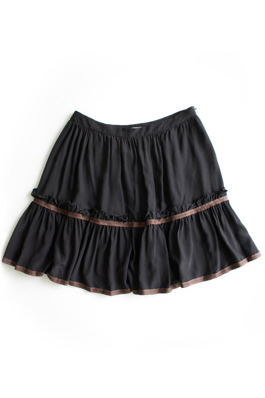 Miu Miu 2000s black silk skirt