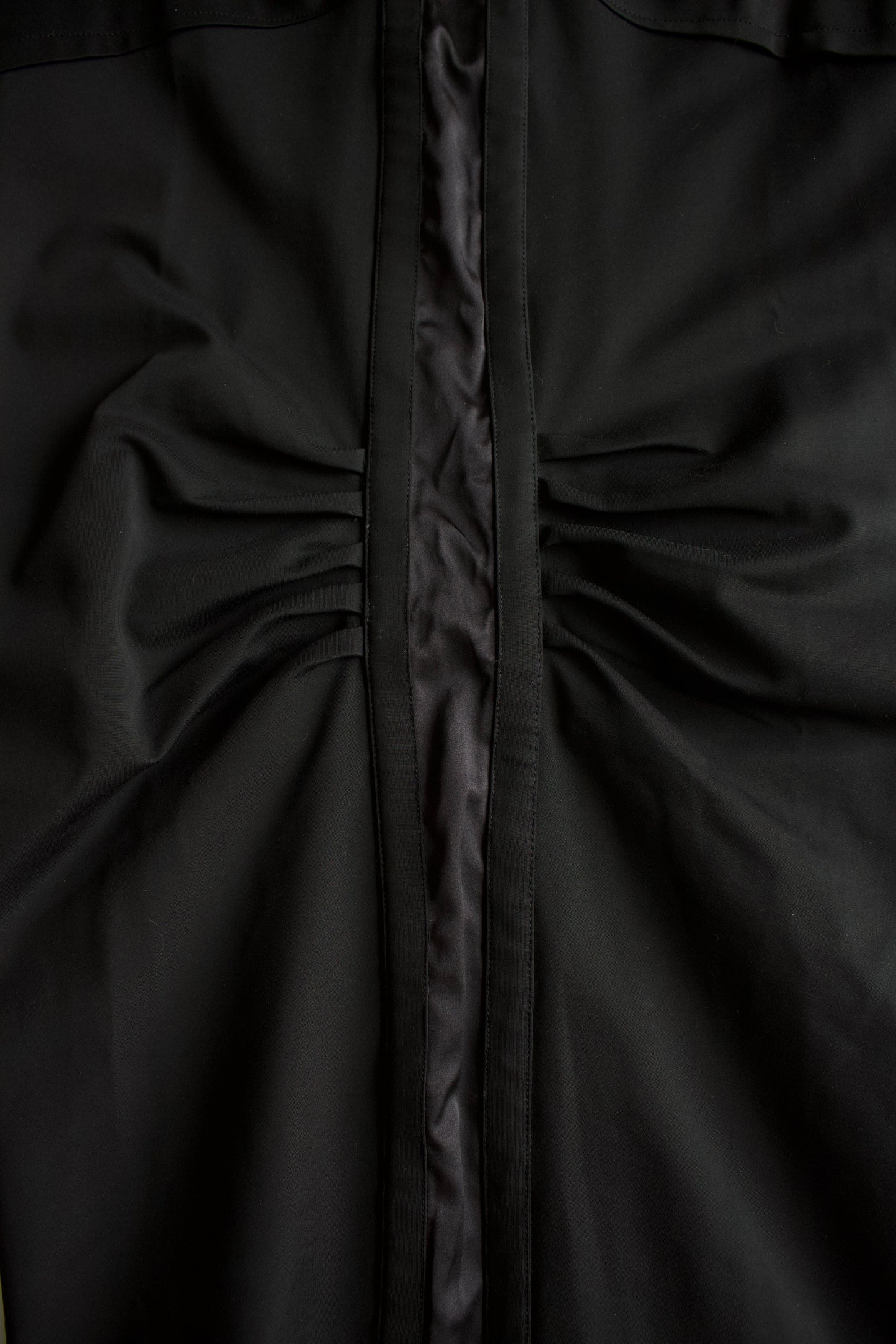 Gucci FW 2004 black ruched longsleeve dress