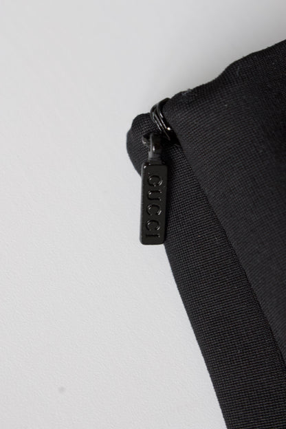Gucci FW 2004 black ruched longsleeve dress