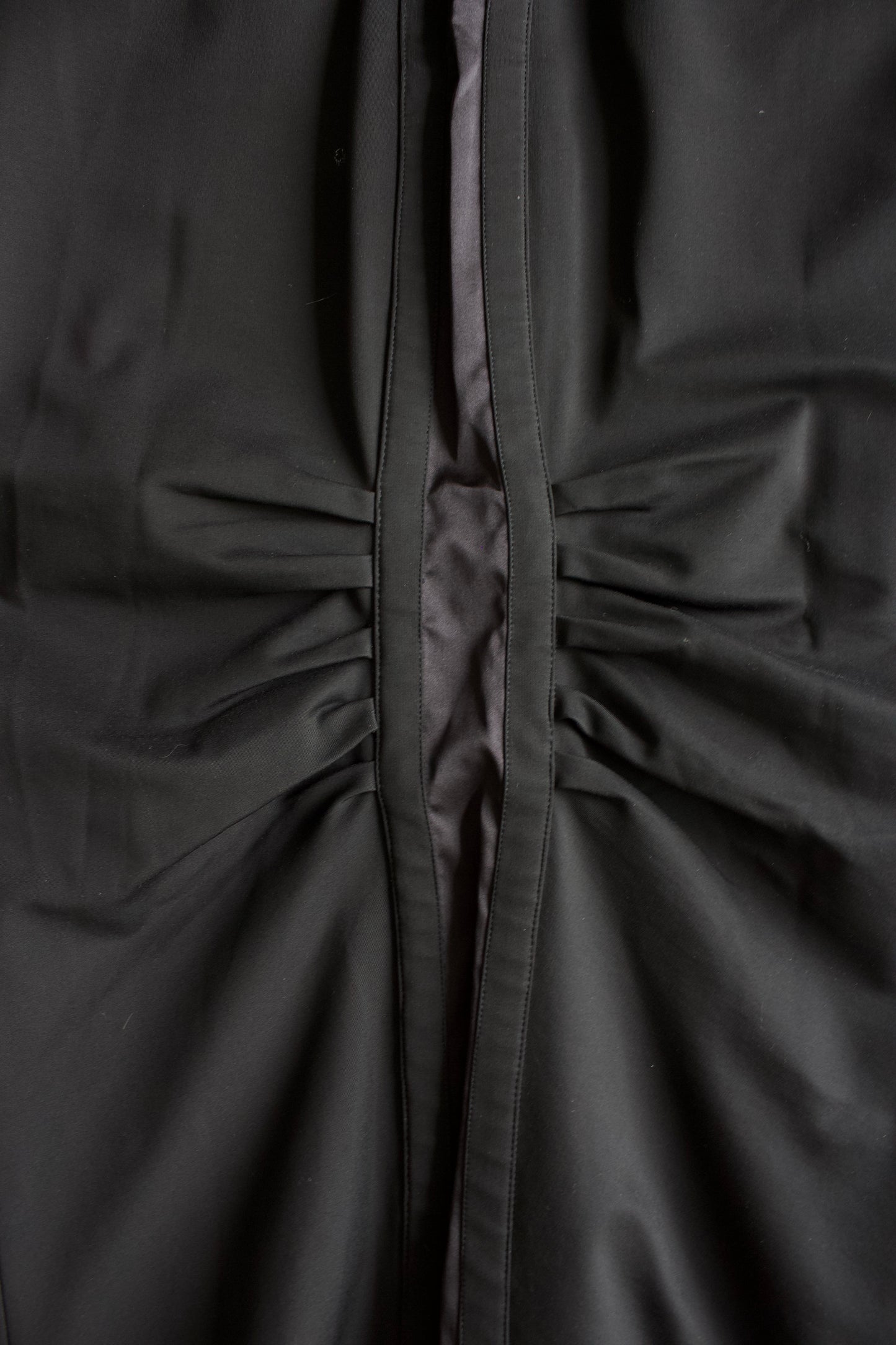 Gucci FW 2004 black ruched longsleeve dress