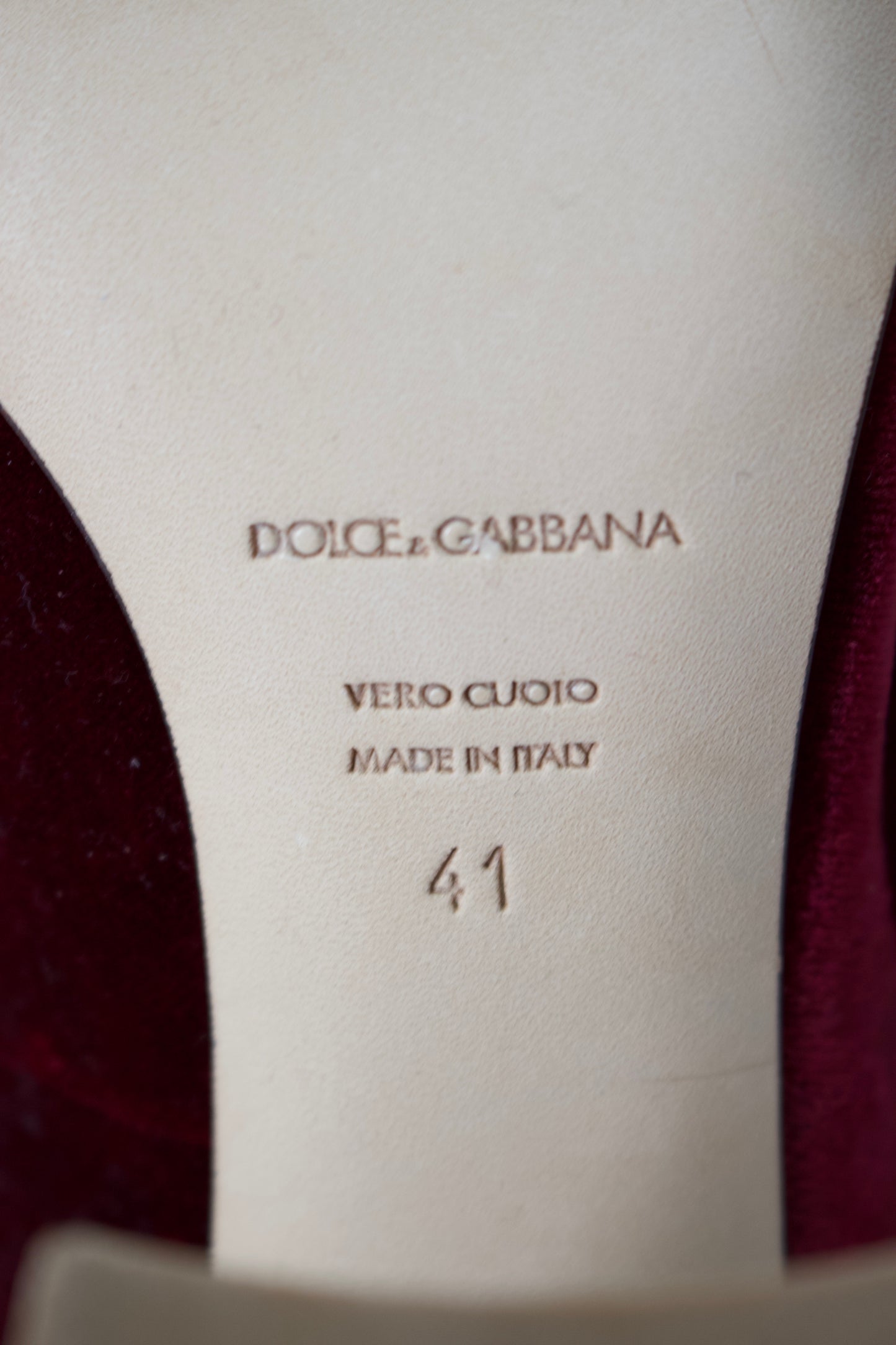 Dolce & Gabbana FW 2013 red vevet heels with decorated heel