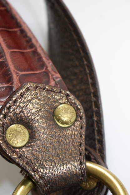 Etro purple cowhide & croc-leather bag with gemstones