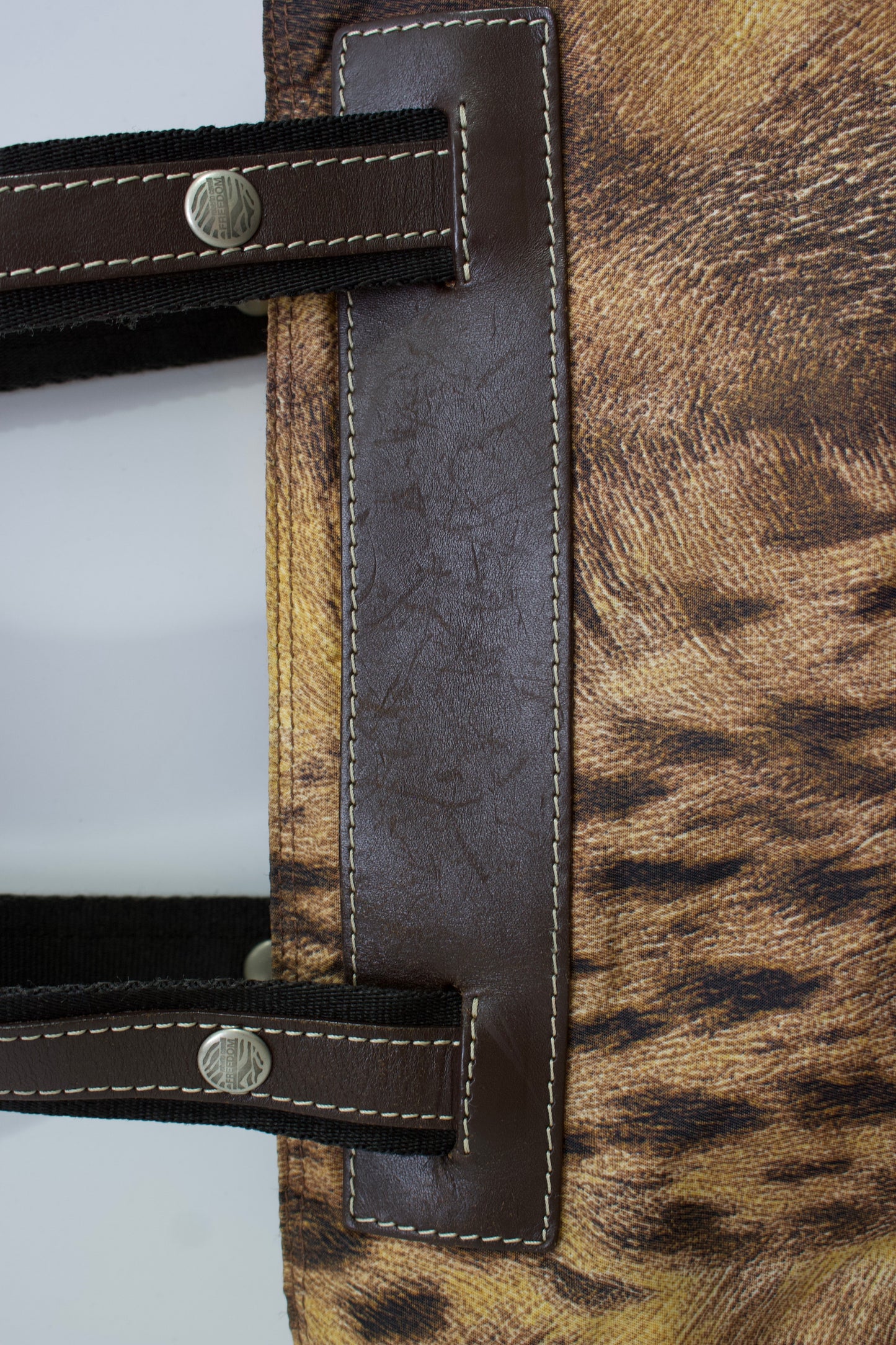 Roberto Cavalli 2000s brown nylon animal print handbag