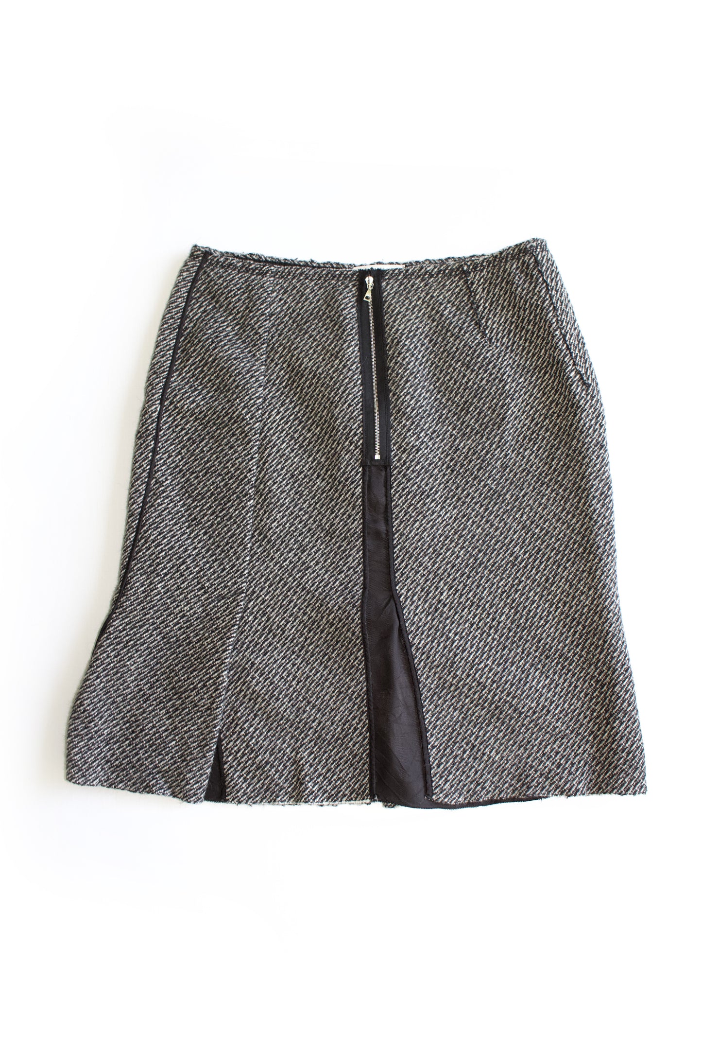 Prada FW 2003 grey wool midi-skirt
