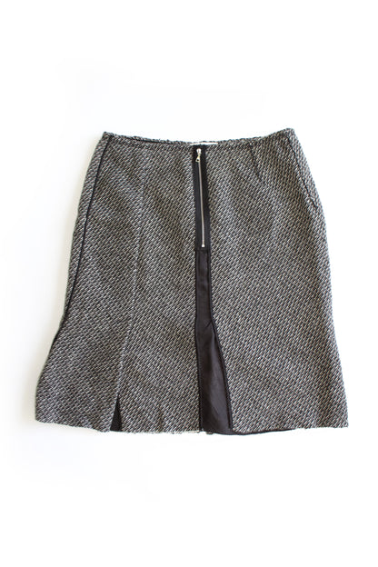 Prada FW 2003 grey wool midi-skirt