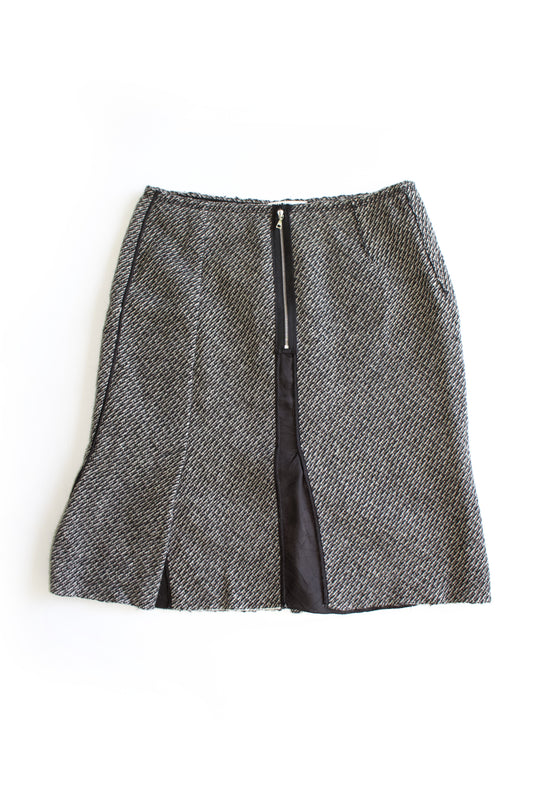 Prada FW 2003 grey wool midi-skirt