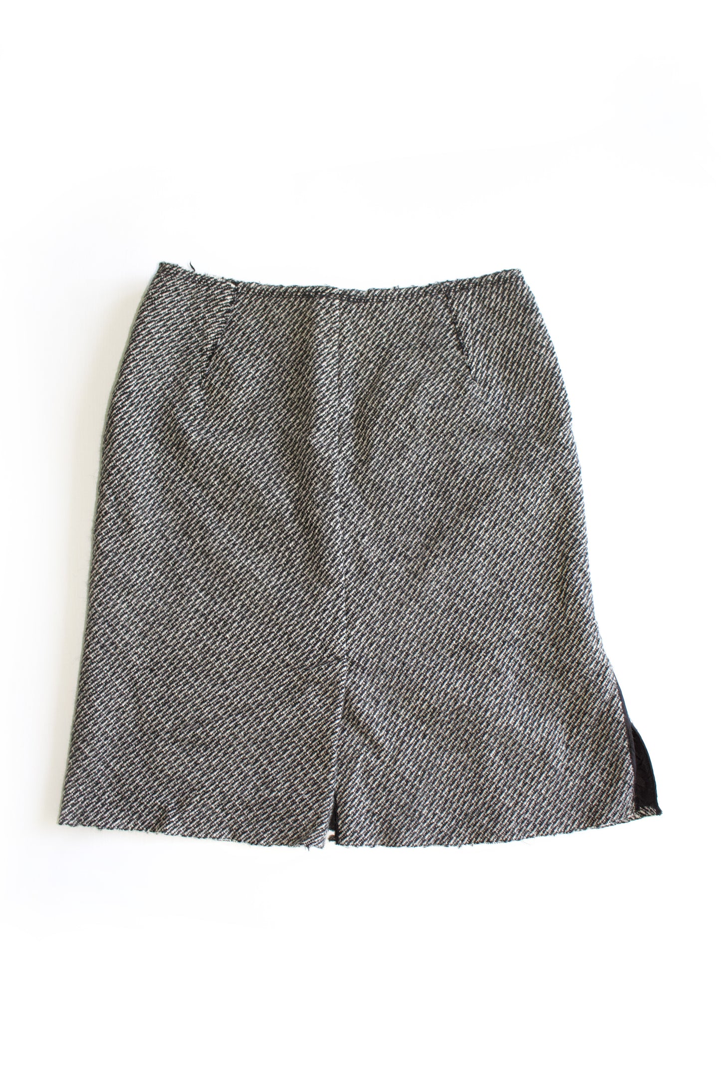 Prada FW 2003 grey wool midi-skirt