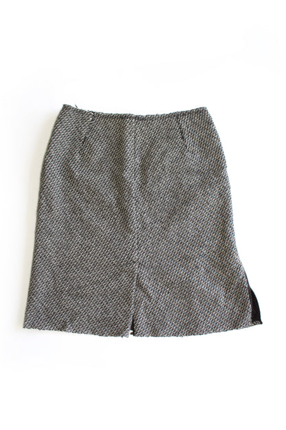 Prada FW 2003 grey wool midi-skirt