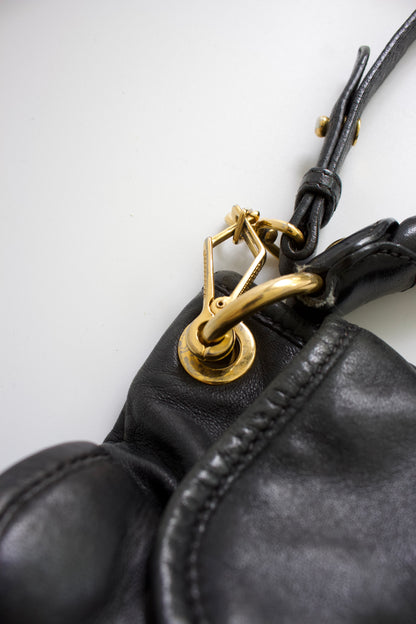 Miu Miu FW 2006 black matelasse leather Coffer bag