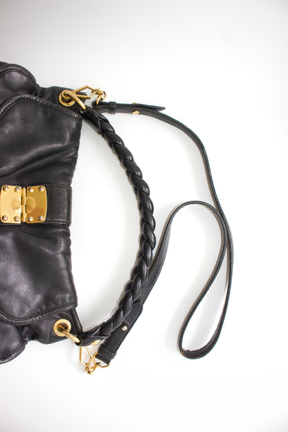 Miu Miu FW 2006 black matelasse leather Coffer bag