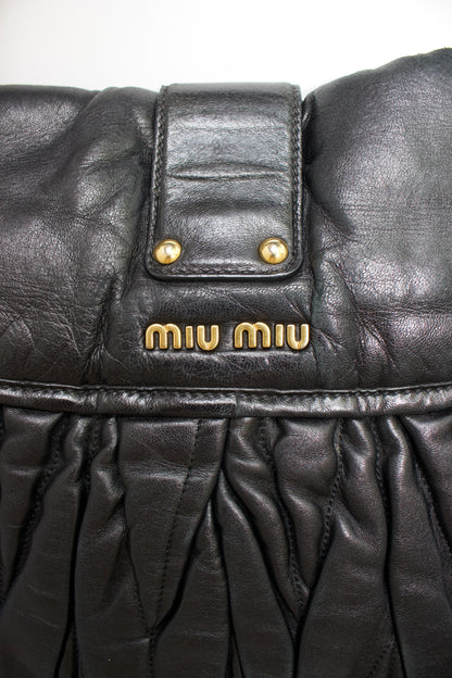 Miu Miu FW 2006 black matelasse leather Coffer bag