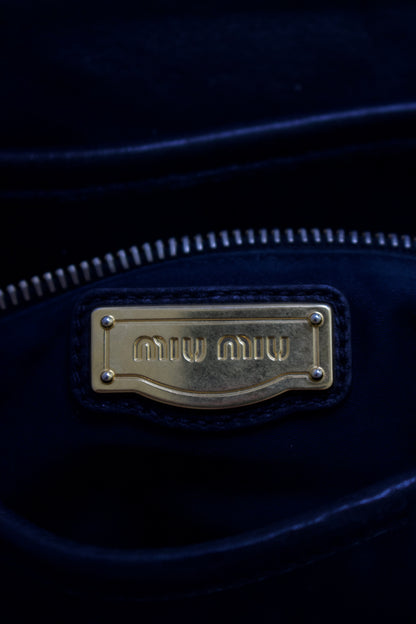 Miu Miu FW 2006 black matelasse leather Coffer bag