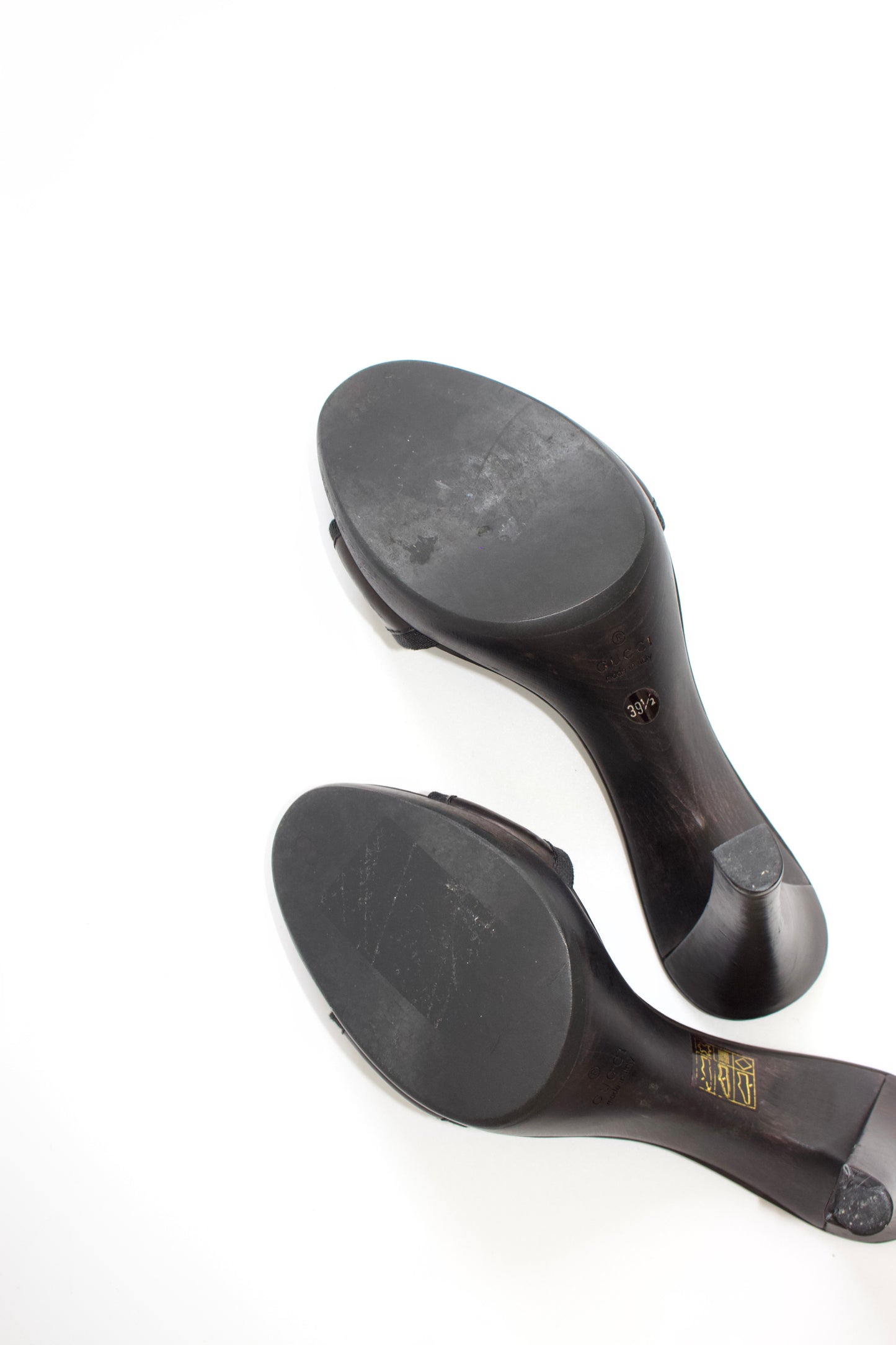 Gucci Tom Ford-era black GG canvas & leather heels