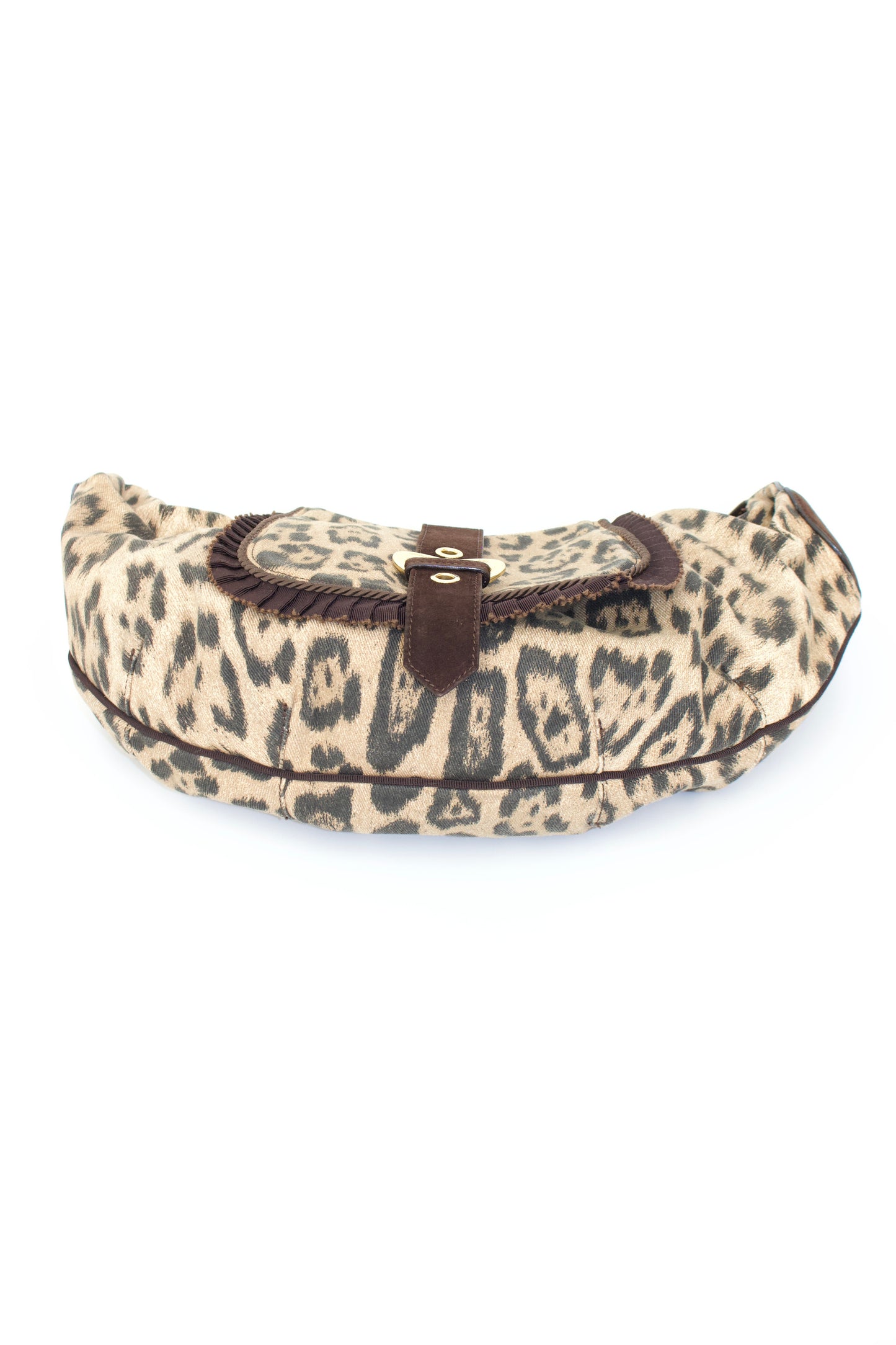 Roberto Cavalli cheetah print canvas shoulder bag