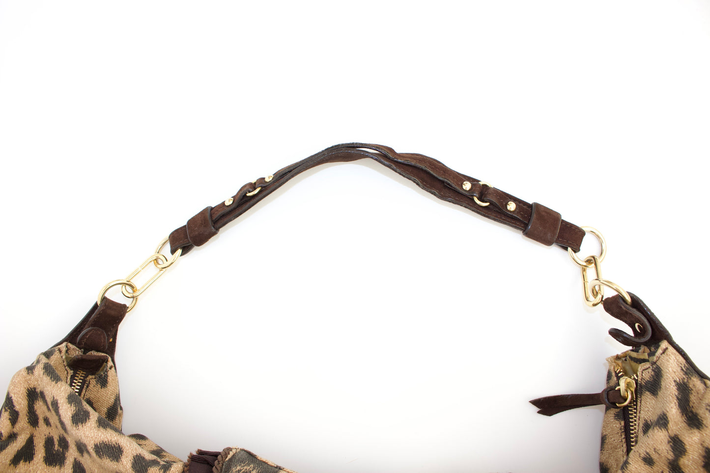 Roberto Cavalli cheetah print canvas shoulder bag