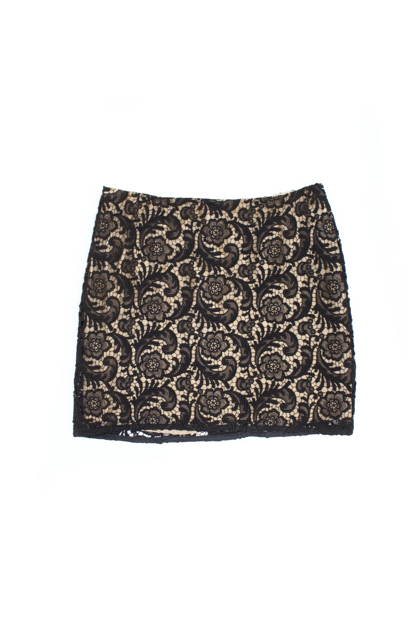 Prada FW 2008 black & white lace mini-skirt