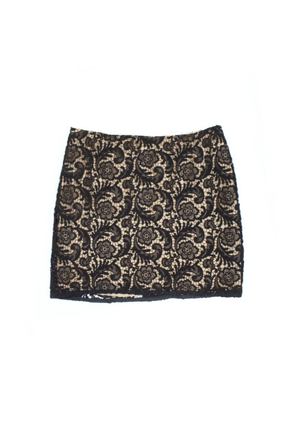Prada FW 2008 black & white lace mini-skirt
