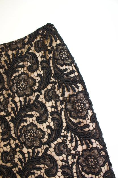 Prada FW 2008 black & white lace mini-skirt
