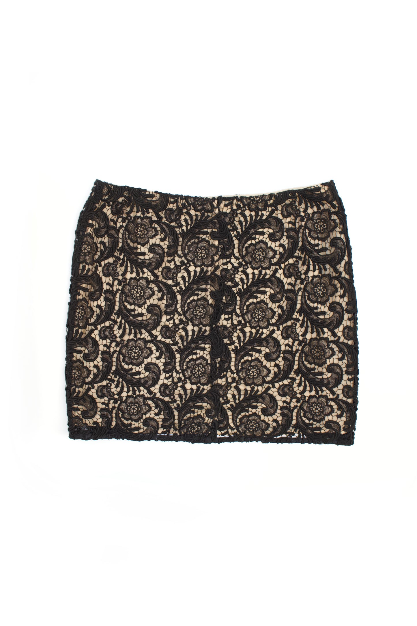 Prada FW 2008 black & white lace mini-skirt