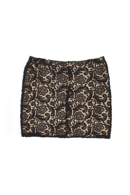 Prada FW 2008 black & white lace mini-skirt