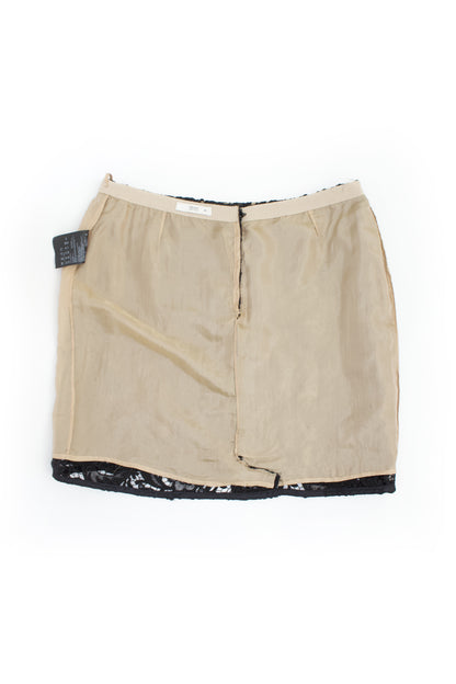 Prada FW 2008 black & white lace mini-skirt