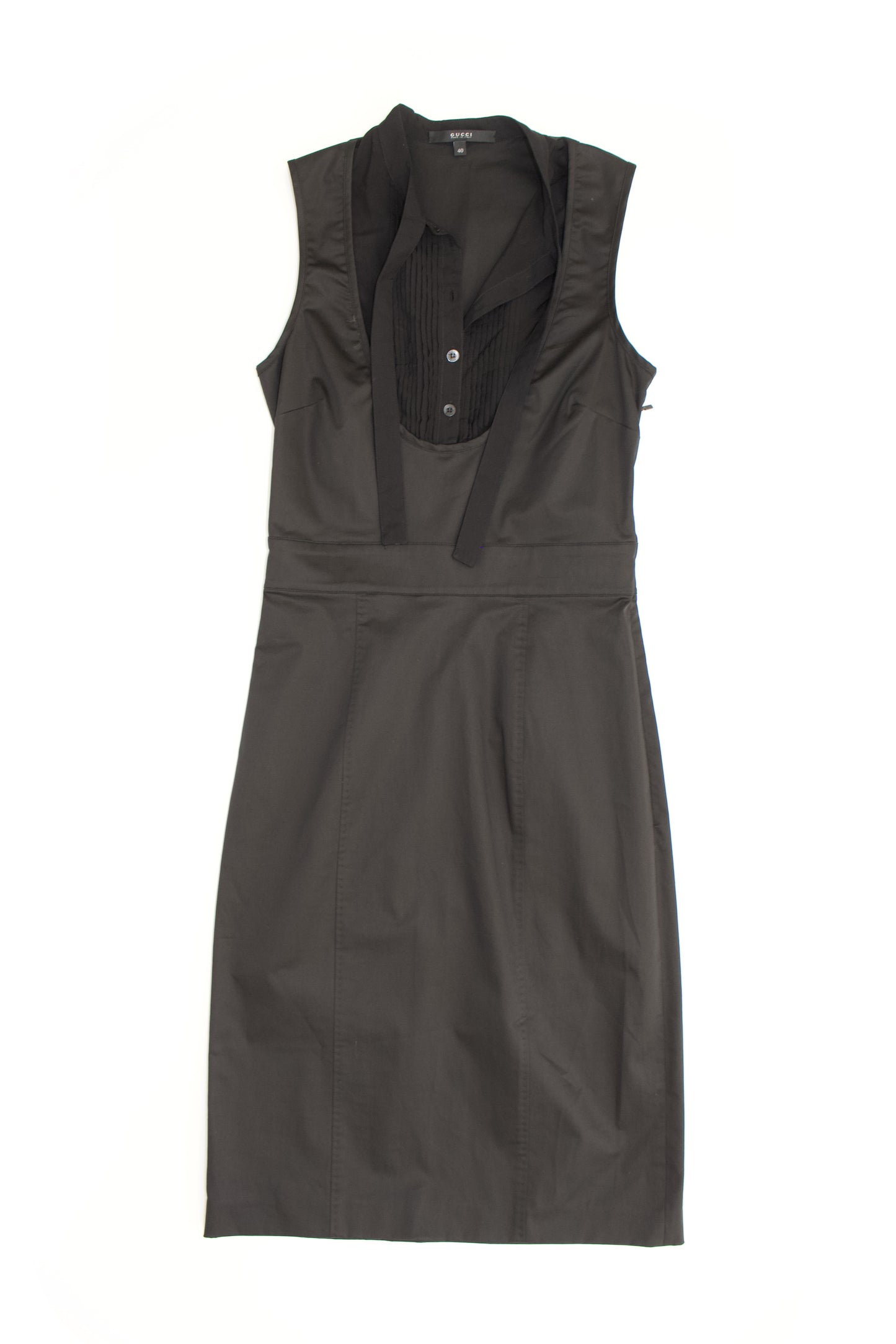 Gucci black cotton midi-dress