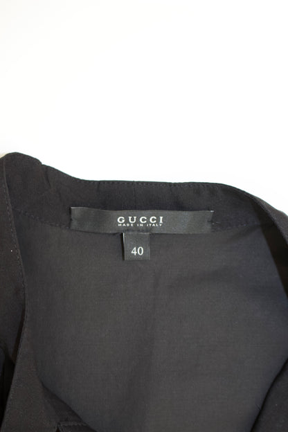 Gucci black cotton midi-dress