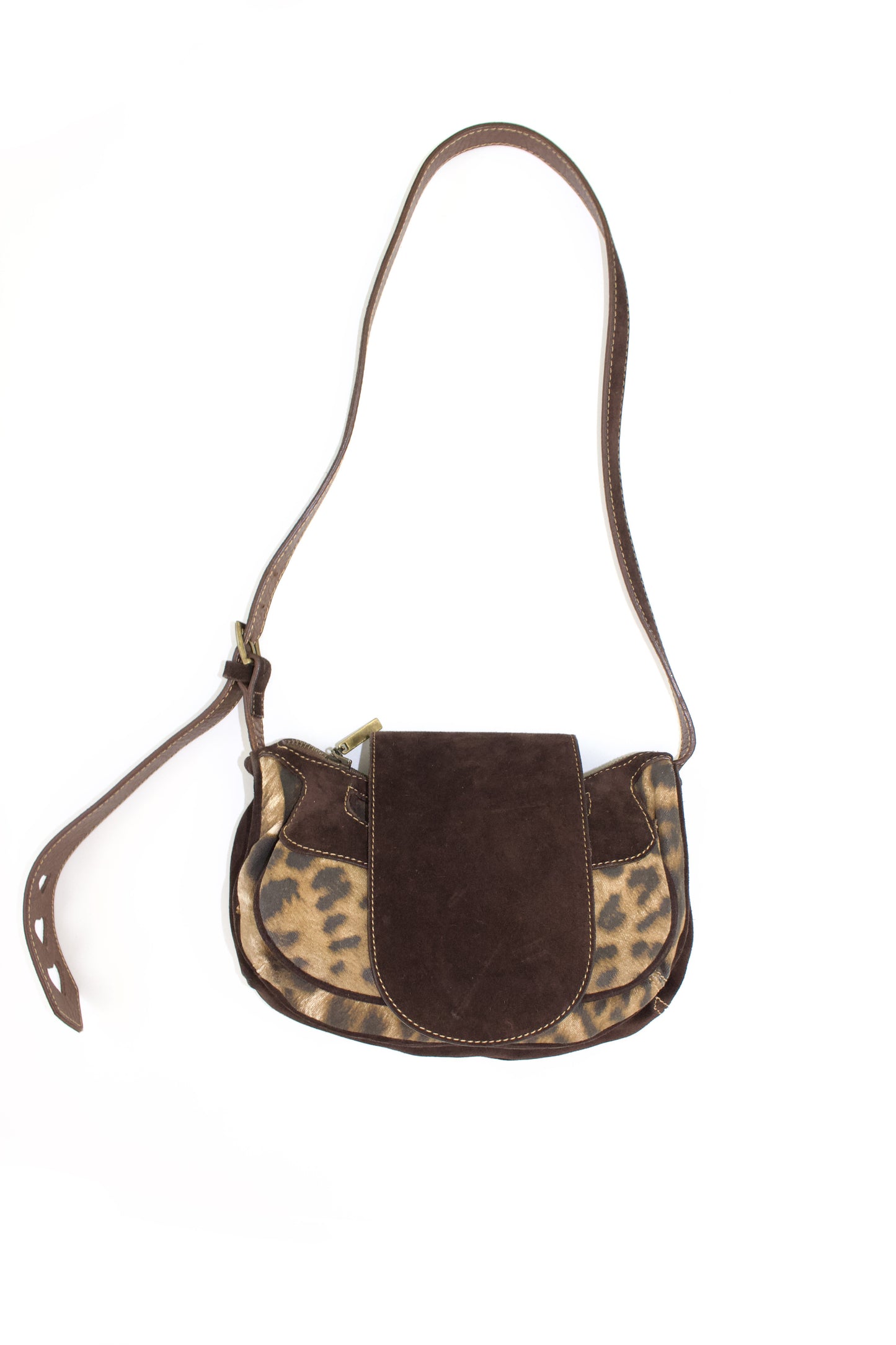 Roberto Cavalli cheetah print canvas & suede bag