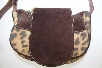 Roberto Cavalli cheetah print canvas & suede bag
