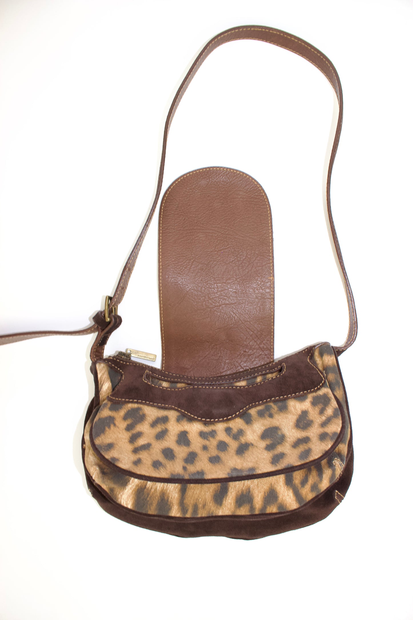 Roberto Cavalli cheetah print canvas & suede bag