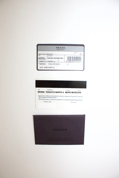 Prada SS 2008 brown tessuto & nappa shoulder bag