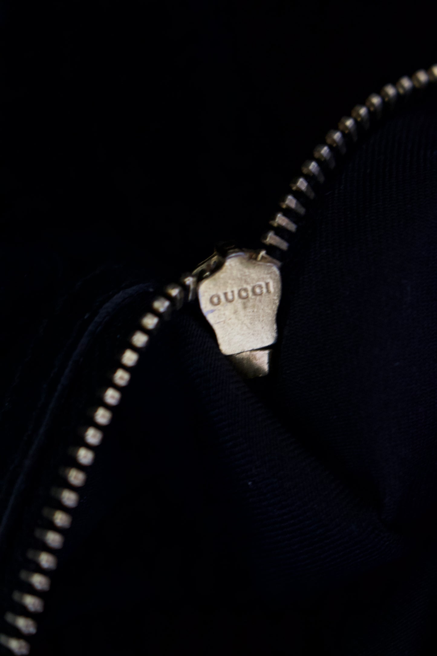 Gucci black GG canvas studded Pelham bag