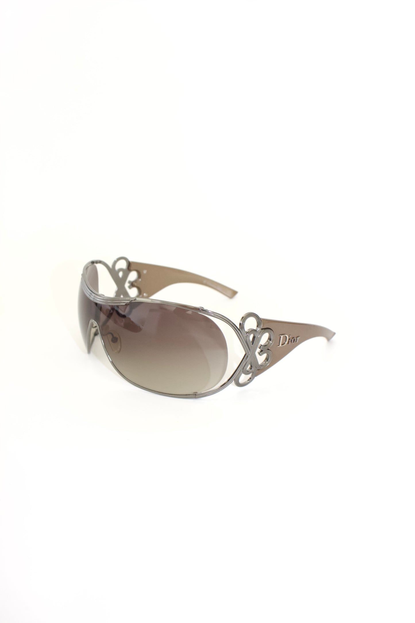 Dior FW 2004 beige & silver 'Diori' sunglasses